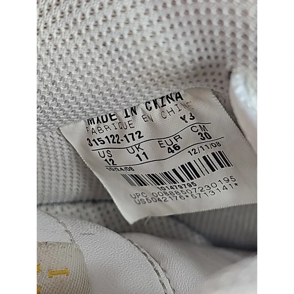Nike Air Force 1 Men's Size 12 Sneakers White with yellow check and bottom